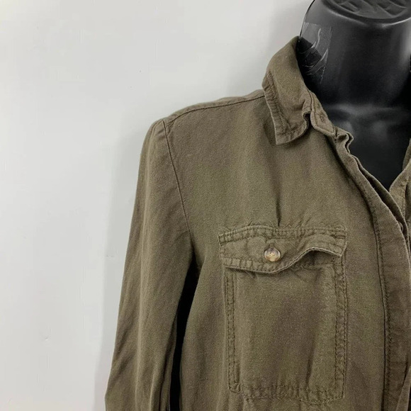 Ann Taylor Loft Women's‎ Linen Blend Long Sleeve Elastic Waist Jumpsuit Size XS - Picture 3 of 16